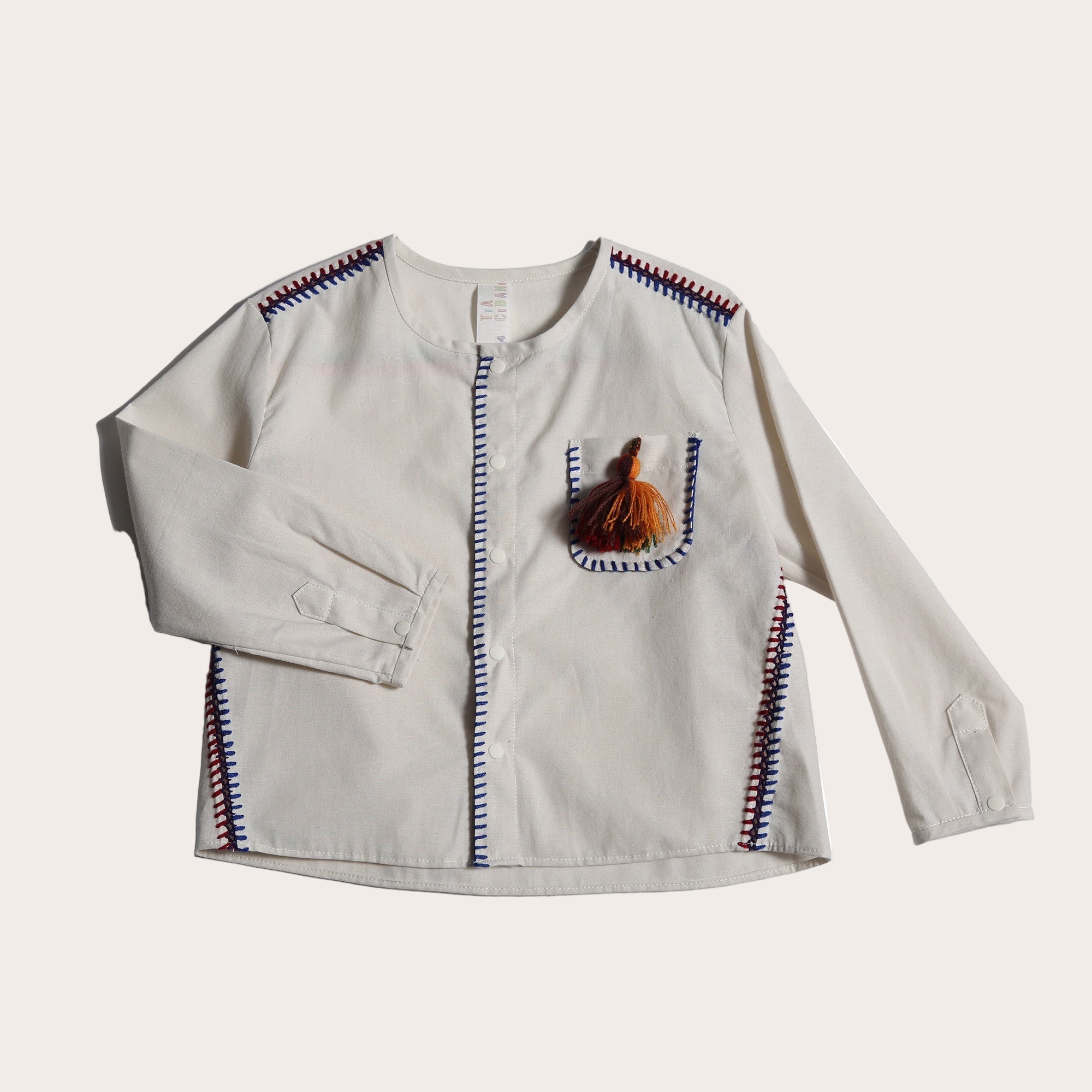 B-tp97s Feliz embroidered snap shirt