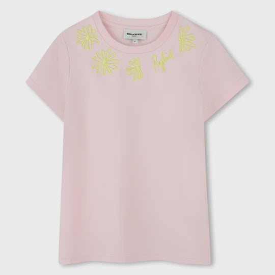 SONIA RYKIEL DAISIES EMBROIDERY LOGO TEE