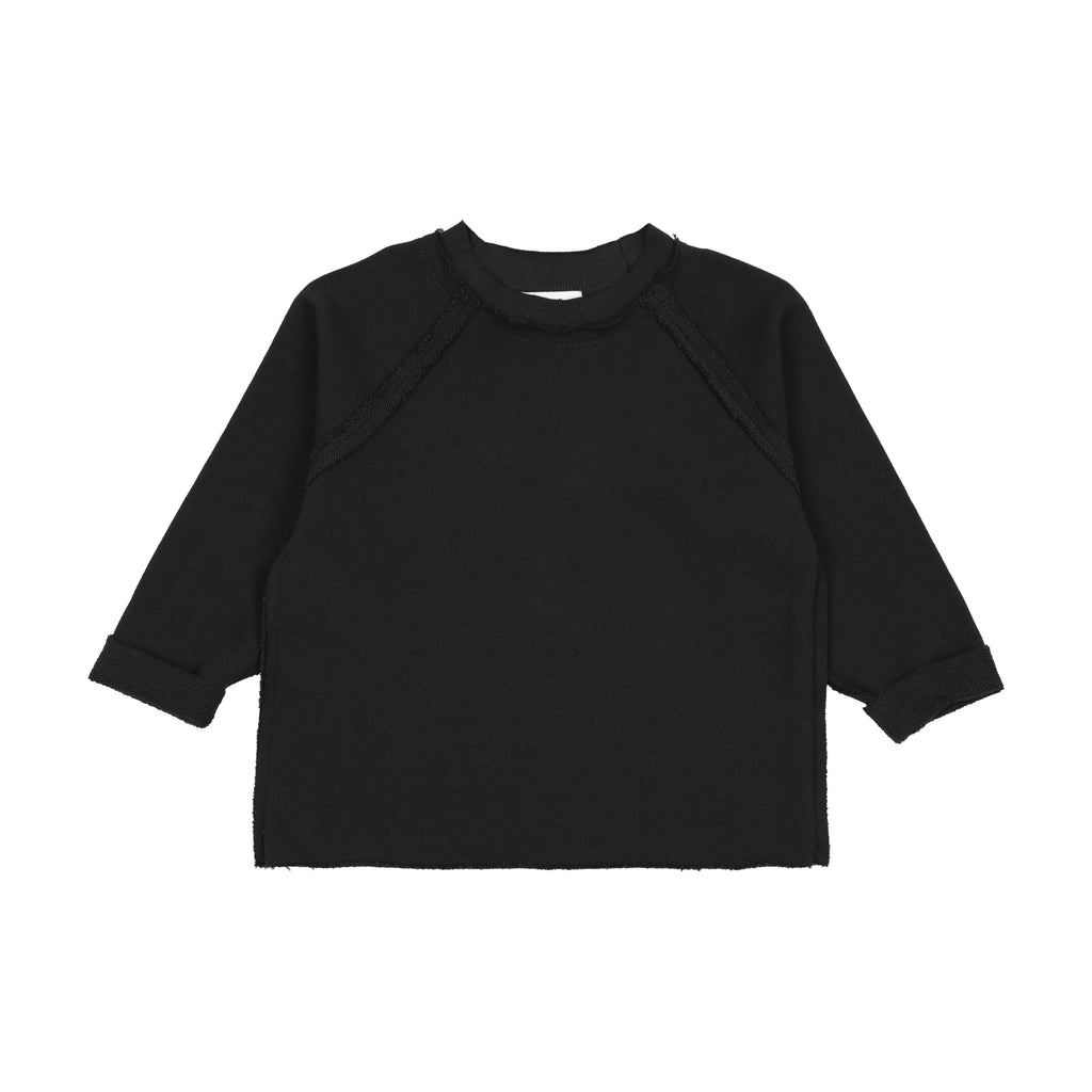 Kin Kin Raglan Sleeve Raw Edge Sweatshirt