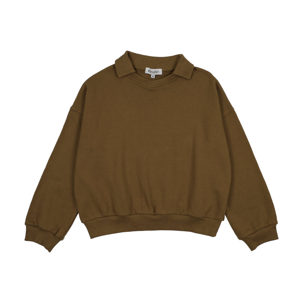 Kin Kin V-neck Collared Sweatshirt